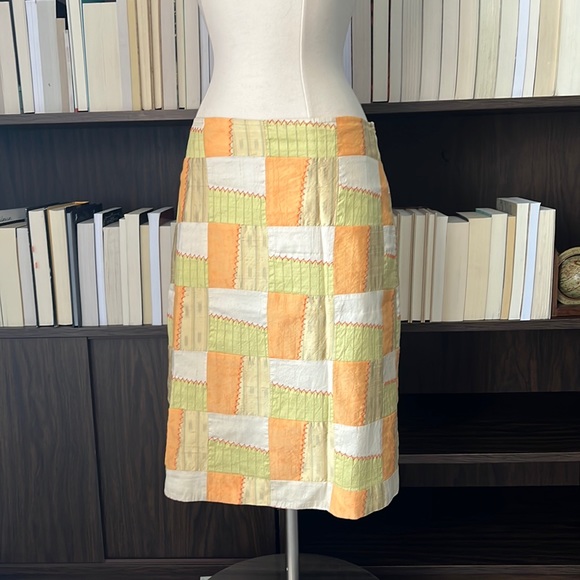 Vintage Canvas Backs Pastel Patchwork Midi Skirt - Picture 1 of 6